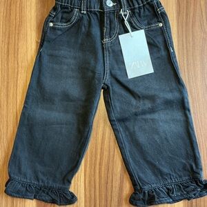 NWT Zara 2Y Ruffled Hem Culotte Jeans